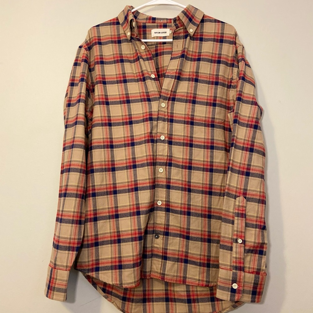 Taylor Stitch Red and Blue Plaid Shirt